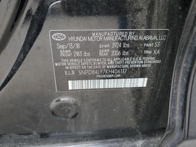 5NPD84LF7KH406137 - 2019 HYUNDAI ELANTRA SEL BLACK photo 12