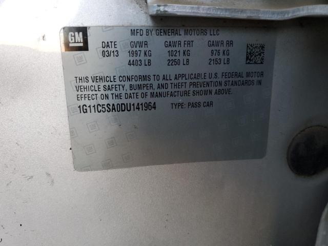 1G11C5SA0DU141964 - 2013 CHEVROLET MALIBU 1LT SILVER photo 12