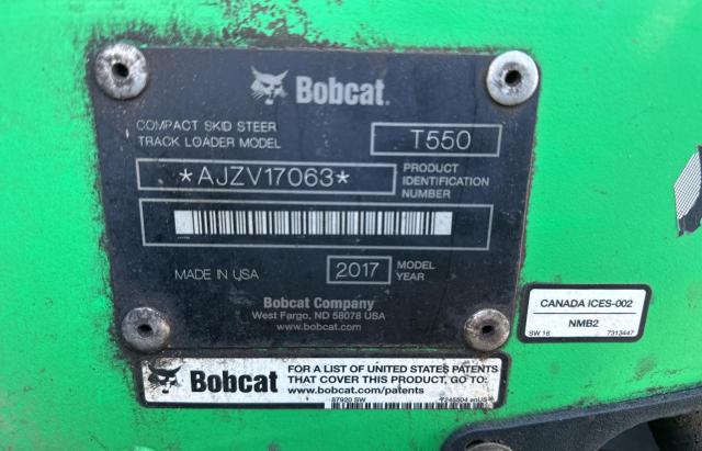 AJZV17063 - 2017 BOBCAT T550 GREEN photo 10