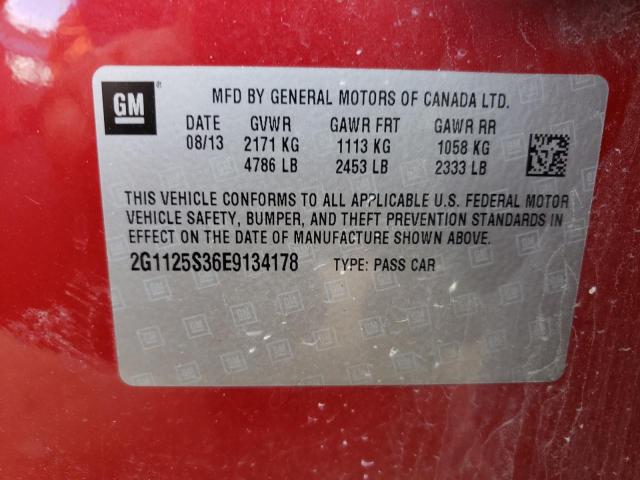 2G1125S36E9134178 - 2014 CHEVROLET IMPALA LT RED photo 13