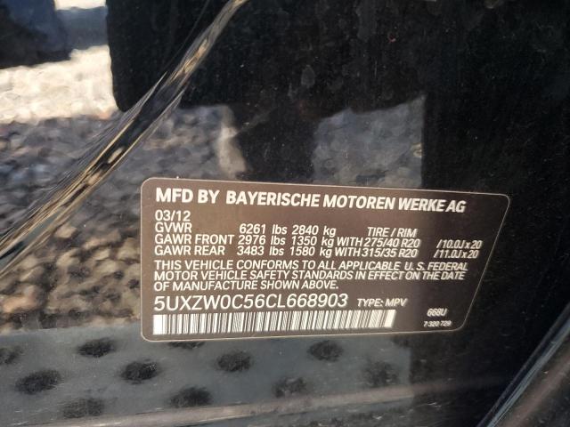 5UXZW0C56CL668903 - 2012 BMW X5 XDRIVE35D BLACK photo 12