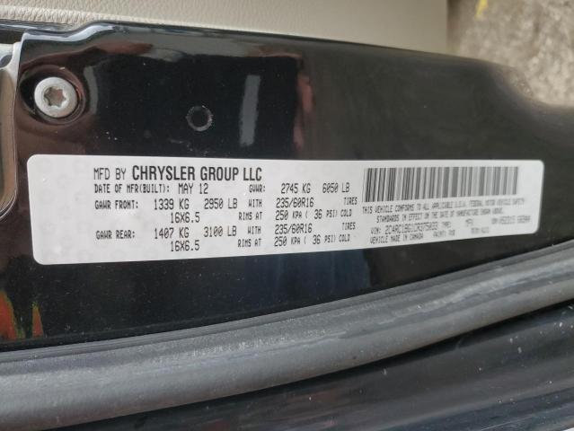 2C4RC1BG1CR375033 - 2012 CHRYSLER TOWN & COU TOURING შავი ფოტო 14