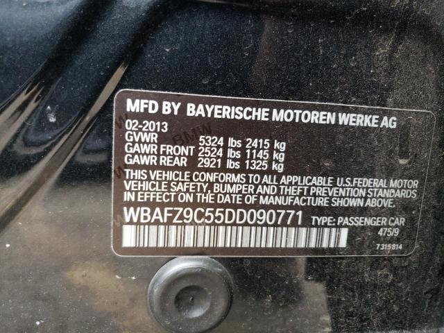 WBAFZ9C55DD090771 - 2013 BMW 535 I HYBRID BLACK photo 12