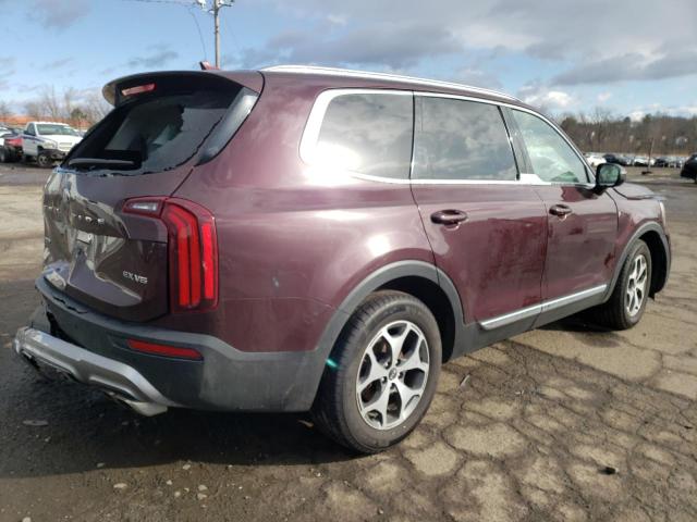 5XYP3DHC6LG001468 - 2020 KIA TELLURIDE EX BURGUNDY photo 3