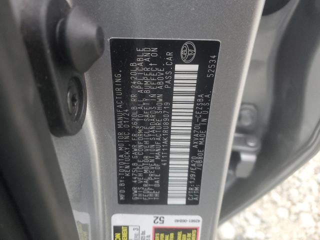 4T1T11AK1RU890719 - 2024 TOYOTA CAMRY SE NIGHT SHADE SILVER photo 12