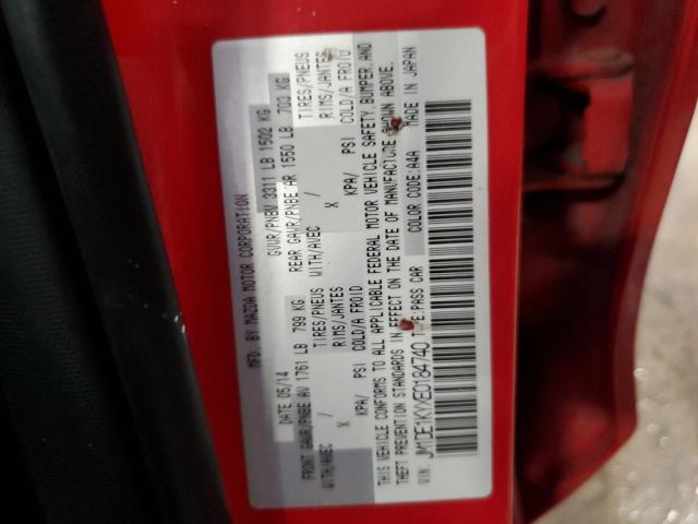 JM1DE1KYXE0184740 - 2014 MAZDA MAZDA2 SPO 红色 照片 12