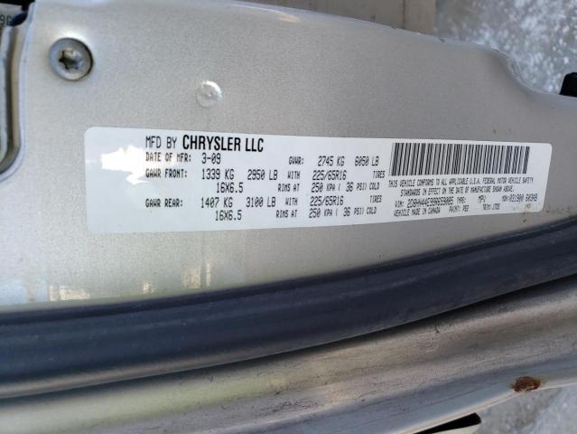 2D8HN44E99R659085 - 2009 DODGE GRAND CARA SE SILVER photo 13