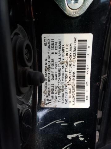 2HGFC1F78HH644995 - 2017 HONDA CIVIC EXL BLACK photo 12