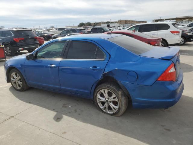 3FAHP0HA0CR151782 - 2012 FORD FUSION SE BLUE photo 2