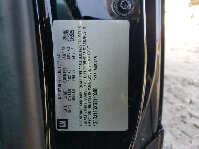 1G6DJ1E3XD0118380 - 2013 CADILLAC CTS PERFORMANCE COLLECTION Черный фото 12