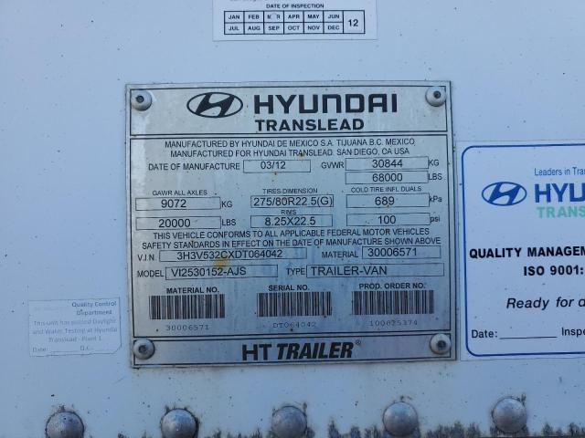 3H3V532CXDT064042 - 2013 HYUNDAI TRANSLEAD WHITE photo 10