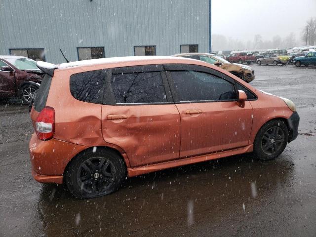 JHMGD38647S053293 - 2007 HONDA FIT S ORANGE photo 3