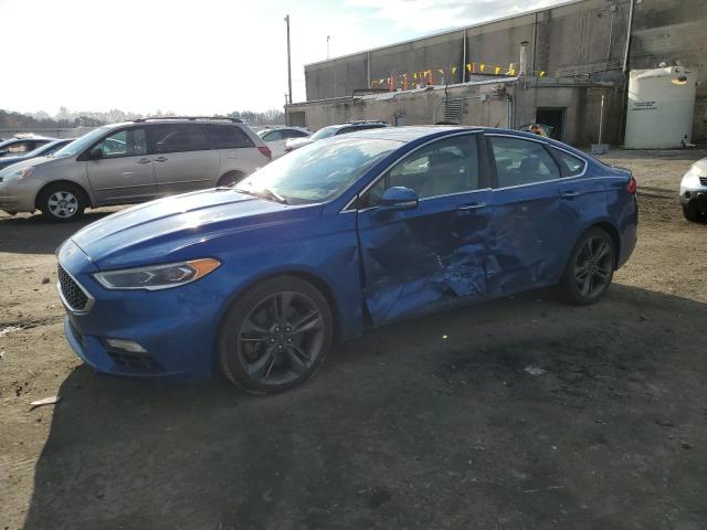 3FA6P0VP8HR120898 - 2017 FORD FUSION SPORT BLUE photo 1