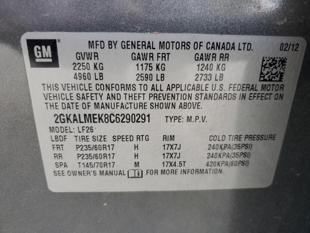 2GKALMEK8C6290291 - 2012 GMC TERRAIN SLE GRAY photo 13