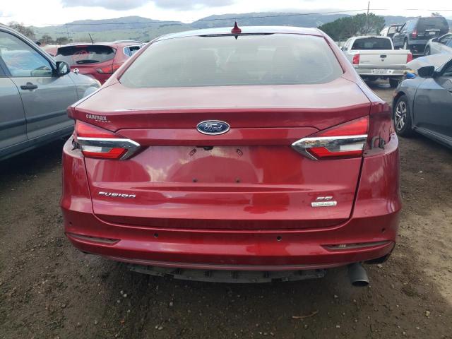 3FA6P0HDXKR174826 - 2019 FORD FUSION SE BURGUNDY photo 6