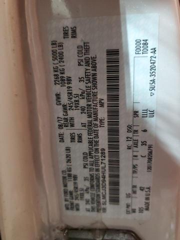 5LMCJ3D94HUL71289 - 2017 LINCOLN MKC RESERVE თეთრი ფოტო 14