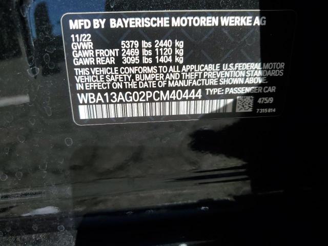 WBA13AG02PCM40444 - 2023 BMW 530E BLACK photo 12