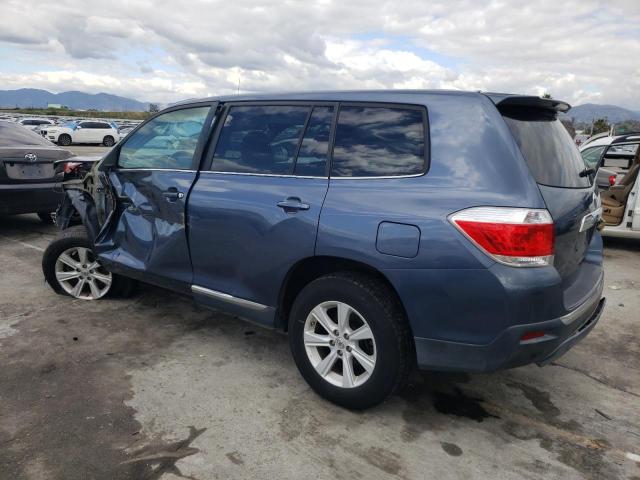 5TDZA3EHXCS030130 - 2012 TOYOTA HIGHLANDER BASE BLUE photo 2