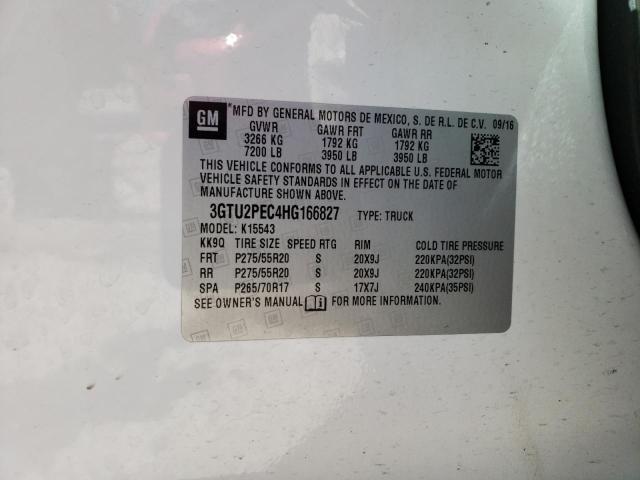 3GTU2PEC4HG166827 - 2017 GMC SIERRA K1500 DENALI WHITE photo 12