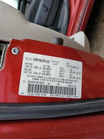 1D8HN54P18B109223 - 2008 DODGE GRAND CARA SXT RED photo 13