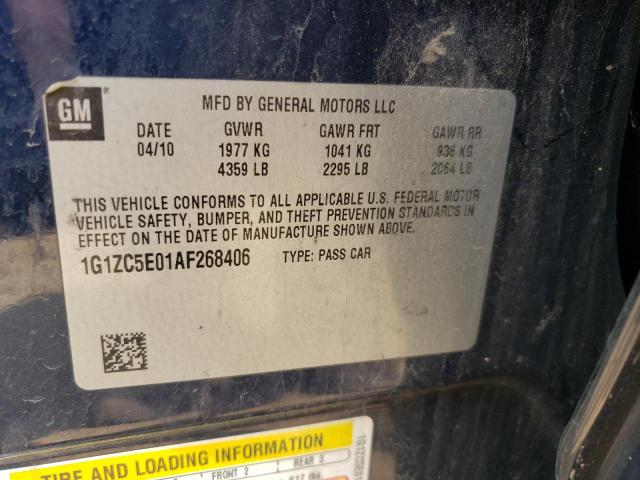 1G1ZC5E01AF268406 - 2010 CHEVROLET MALIBU 1LT ლურჯი ფოტო 12