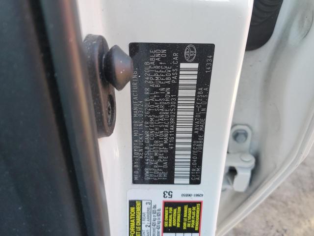 4T1G11AK9RU253031 - 2024 TOYOTA CAMRY SE NIGHT SHADE WHITE photo 12