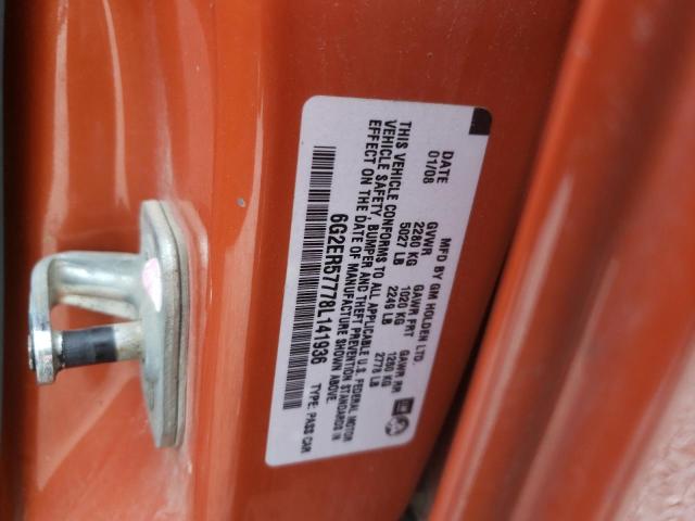 6G2ER57778L141936 - 2008 PONTIAC G8 ORANGE photo 12