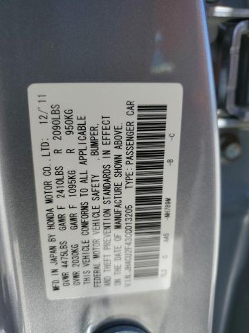 JH4CU2F43CC013205 - 2012 ACURA TSX SILVER photo 12