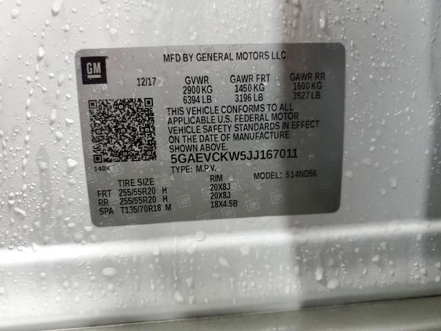 5GAEVCKW5JJ167011 - 2018 BUICK ENCLAVE AVENIR WHITE photo 13