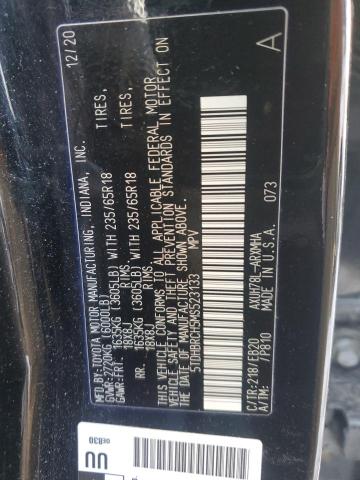 5TDHBRCH5MS523133 - 2021 TOYOTA HIGHLANDER HYBRID XLE BLACK photo 12