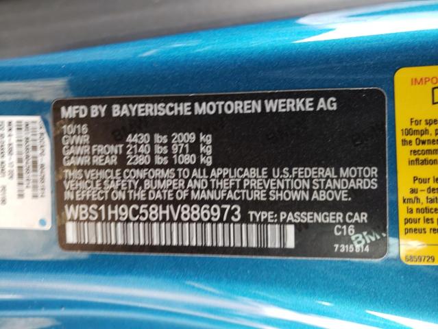WBS1H9C58HV886973 - 2017 BMW M2 BLUE photo 12