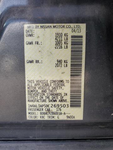 1N4AL3AP5DC269503 - 2013 NISSAN ALTIMA 2.5 GRAY photo 12