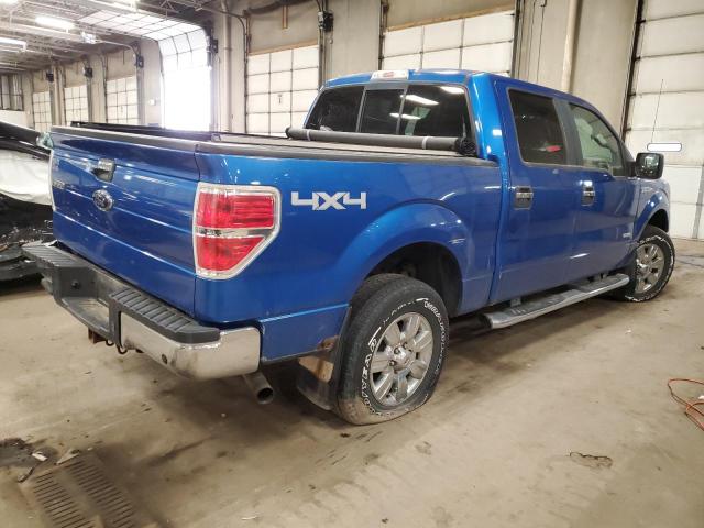 1FTFW1ET2CFC35566 - 2012 FORD F150 SUPERCREW BLUE photo 3