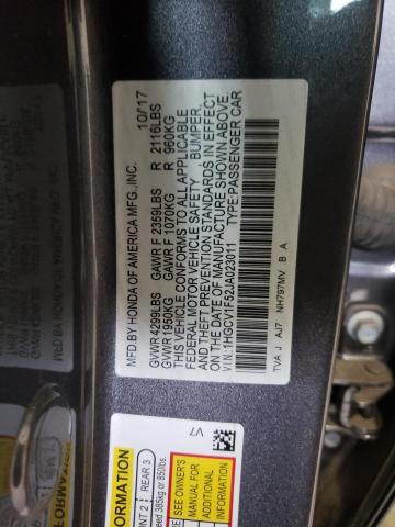 1HGCV1F52JA023011 - 2018 HONDA ACCORD EXL GRAY photo 12