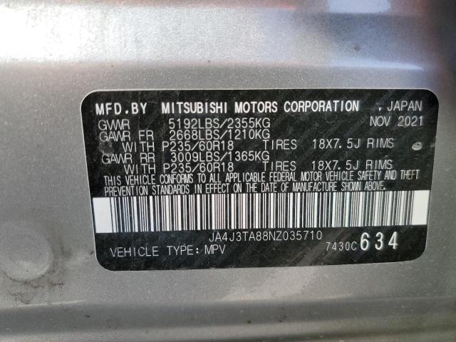 JA4J3TA88NZ035710 - 2022 MITSUBISHI OUTLANDER ES SILVER photo 13