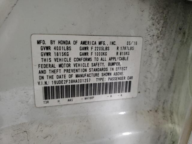 19UDE2F38HA001257 - 2017 ACURA ILX BASE WATCH PLUS WHITE photo 13