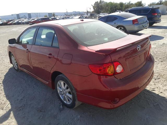 2T1BU4EE9AC426334 - 2010 TOYOTA COROLLA BASE RED photo 2