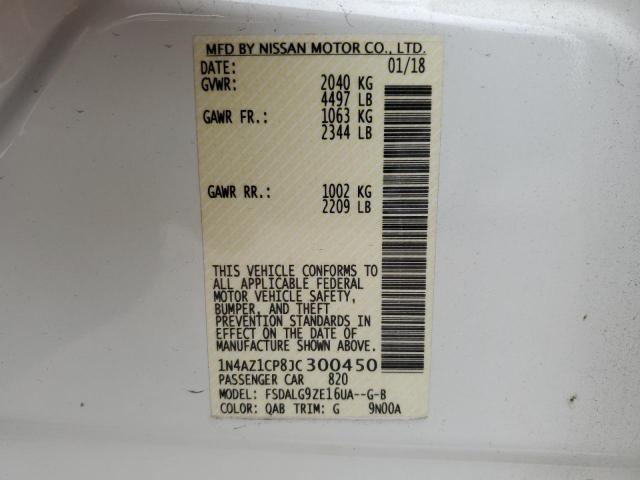 1N4AZ1CP8JC300450 - 2018 NISSAN LEAF S WHITE photo 13