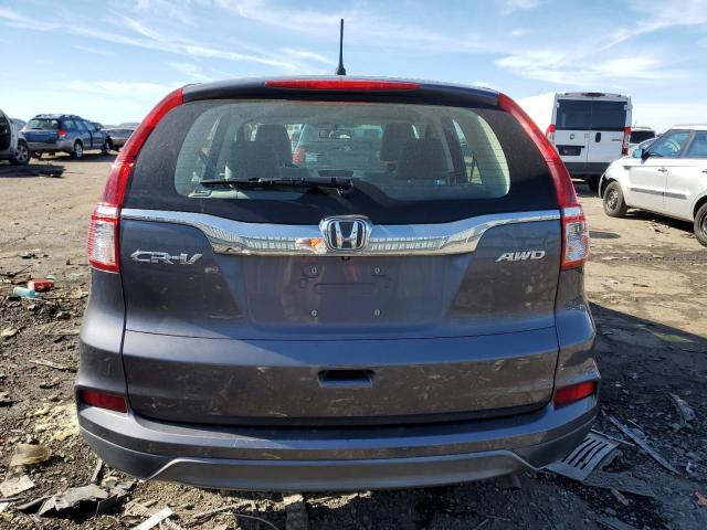 5J6RM4H36FL001561 - 2015 HONDA CR-V LX GRAY photo 6