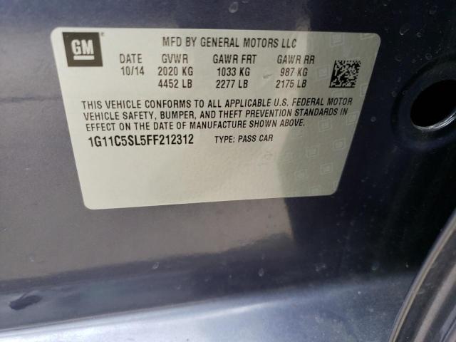 1G11C5SL5FF212312 - 2015 CHEVROLET MALIBU 1LT BLUE photo 12