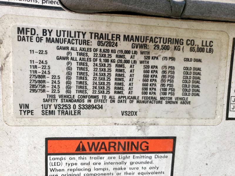 1UYVS2530S3389434 - 2025 UTILITY TRAILER WHITE photo 10