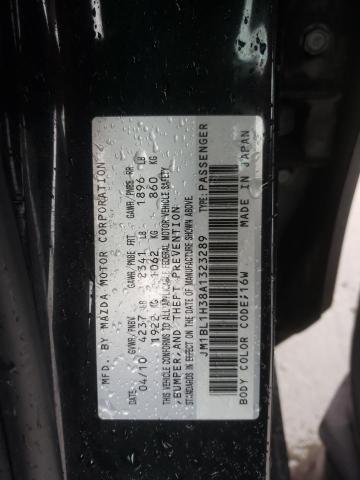 JM1BL1H38A1323289 - 2010 MAZDA SPEED 3 შავი ფოტო 12