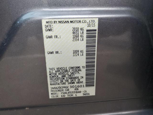 1N4AZ0CP4GC301601 - 2016 NISSAN LEAF S GRAY photo 12