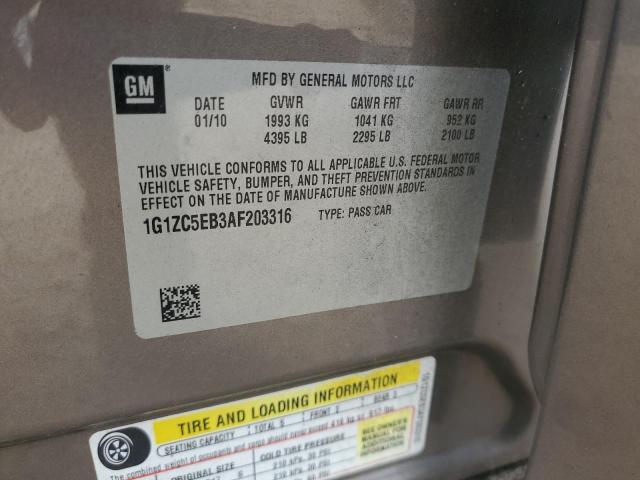 1G1ZC5EB3AF203316 - 2010 CHEVROLET MALIBU 1LT თაფლისფერი ფოტო 12