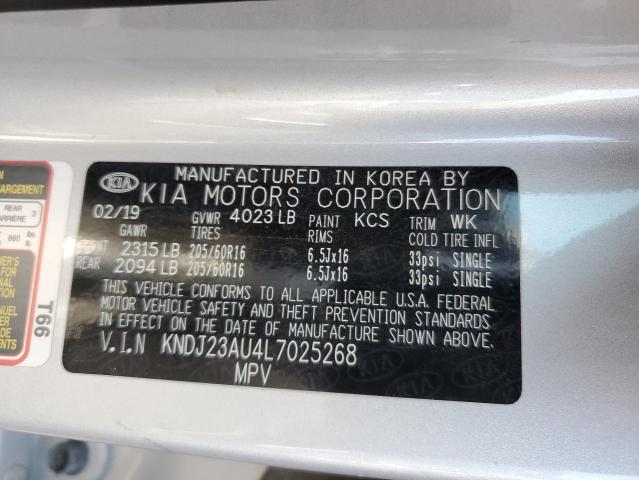 KNDJ23AU4L7025268 - 2020 KIA SOUL LX GRAY photo 13