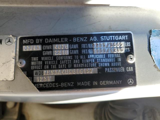 WDBAB93A4DN016197 - 1983 MERCEDES-BENZ 300 TDT SILVER photo 12