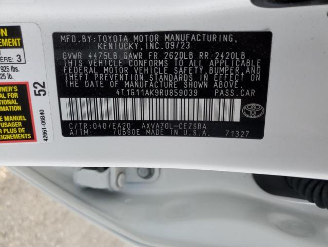 4T1G11AK9RU859039 - 2024 TOYOTA CAMRY SE NIGHT SHADE WHITE photo 13