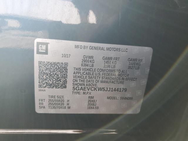 5GAEVCKW5JJ144179 - 2018 BUICK ENCLAVE AVENIR 黑色 照片 14