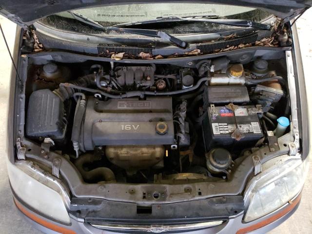 KL1TD66677B790208 - 2007 CHEVROLET AVEO BASE GRAY photo 11