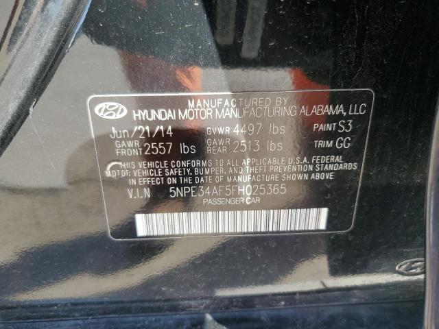 5NPE34AF5FH025365 - 2015 HYUNDAI SONATA SPORT BLACK photo 13